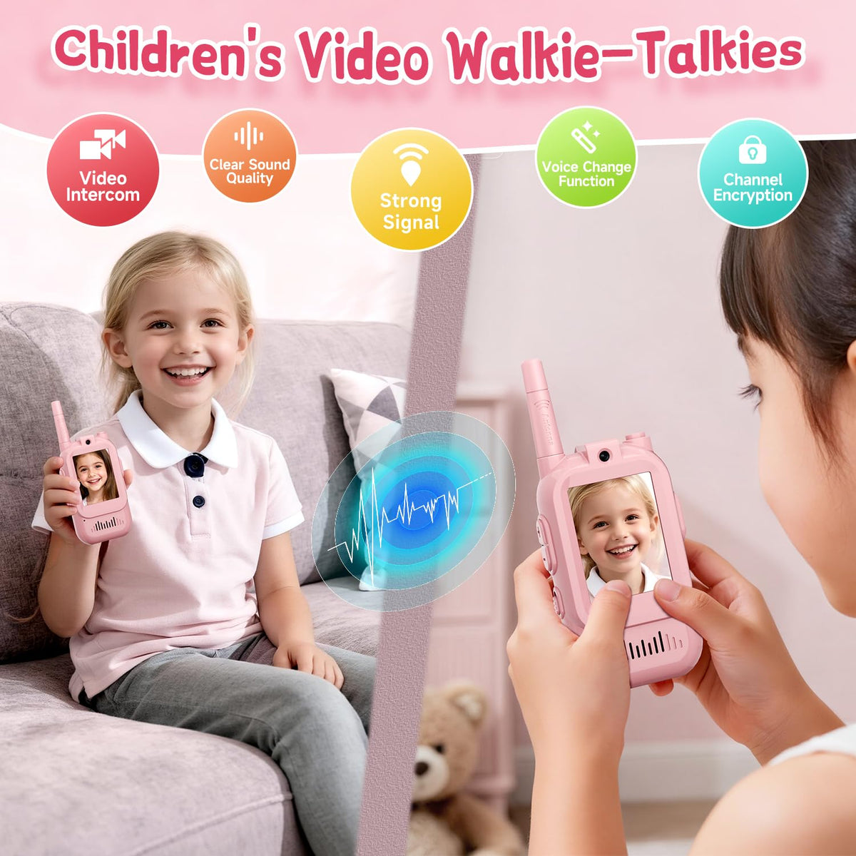 MINIBEAR video walkie talkie two devices for siblings or friends
