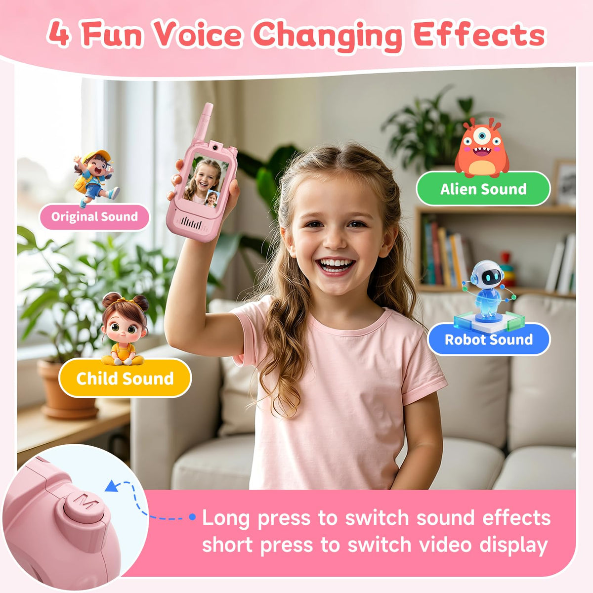 MINIBEAR video walkie talkie rechargeable battery for long play sessions