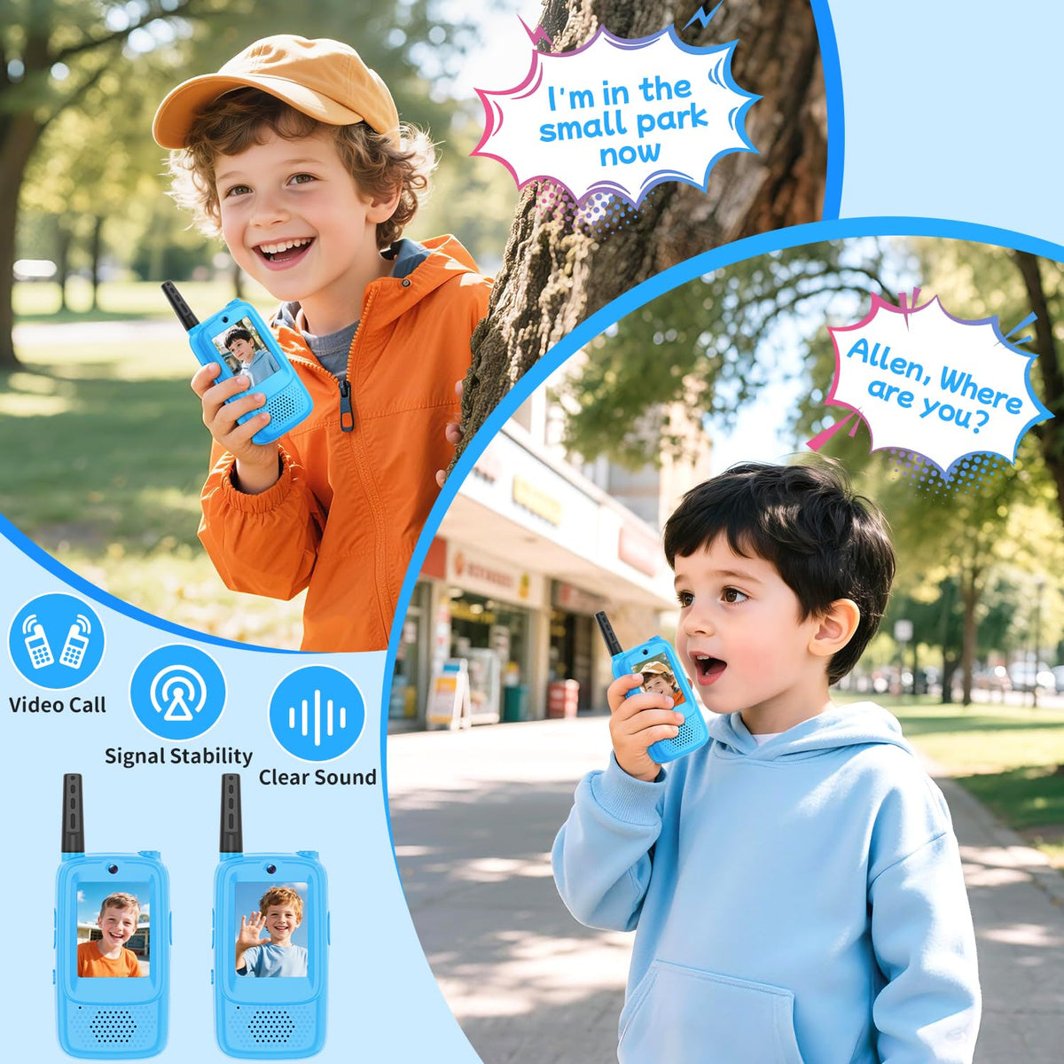 MINIBEAR 2-pack kids walkie talkies, ready for shared outdoor adventures