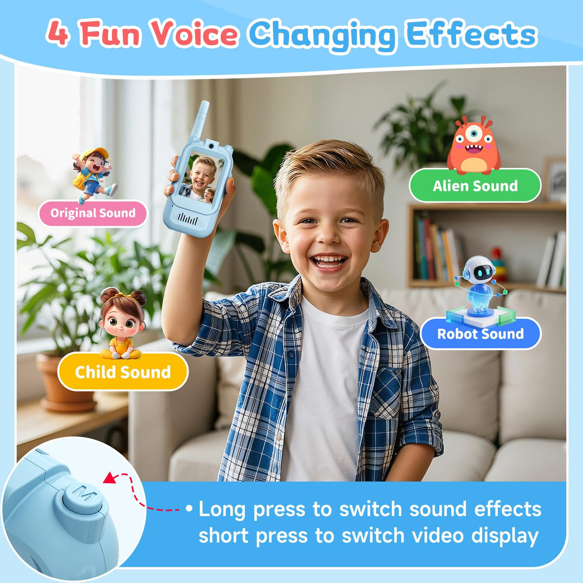 MINIBEAR video walkie talkies two-pack, great for siblings and friend play.