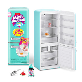 Mini Brands Fill The Fridge open fridge display for imaginative mini kitchen scenes.