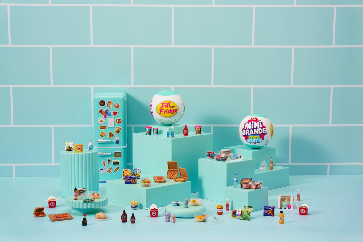 Mini Brands Fill The Fridge magnets add toggleable decor to the miniature kitchen.