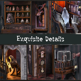 MiniCity 3D wooden puzzle detailing adds realistic miniature furniture to the scene.