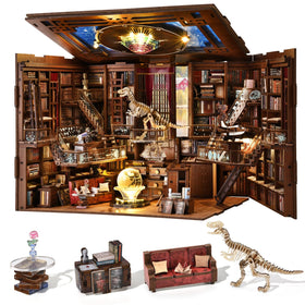 MiniCity Book Nook Beyond Library Max assembly scene showing hands building a charming miniature.