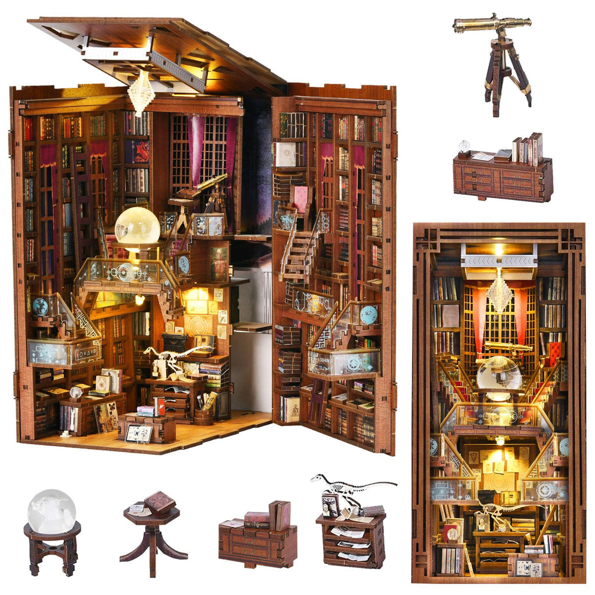 MiniCity Book Nook Kit front view, a compact display for your bookshelf.