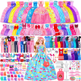 MINIFUN doll clothes set with vibrant dresses for imaginative dress-up play