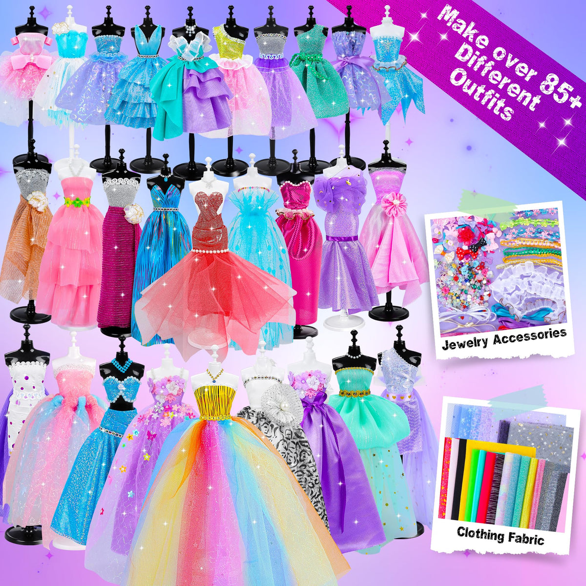 MINIFUN fabrics and trims highlight a vibrant collection for creating diverse outfits.