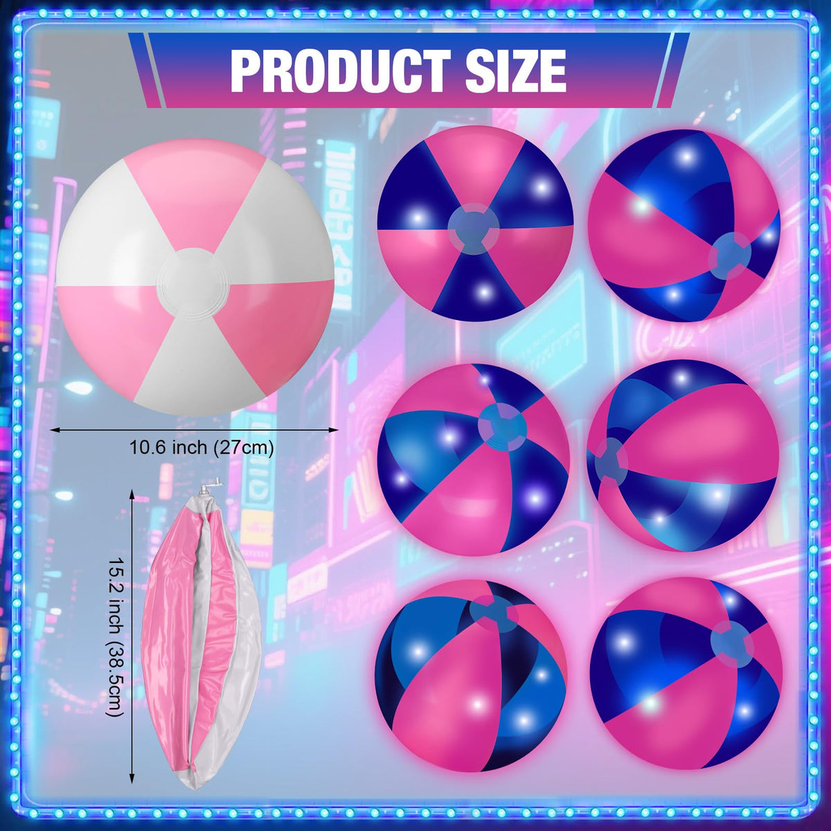 MiniInflat 12-piece LED balls light up summer pool parties.