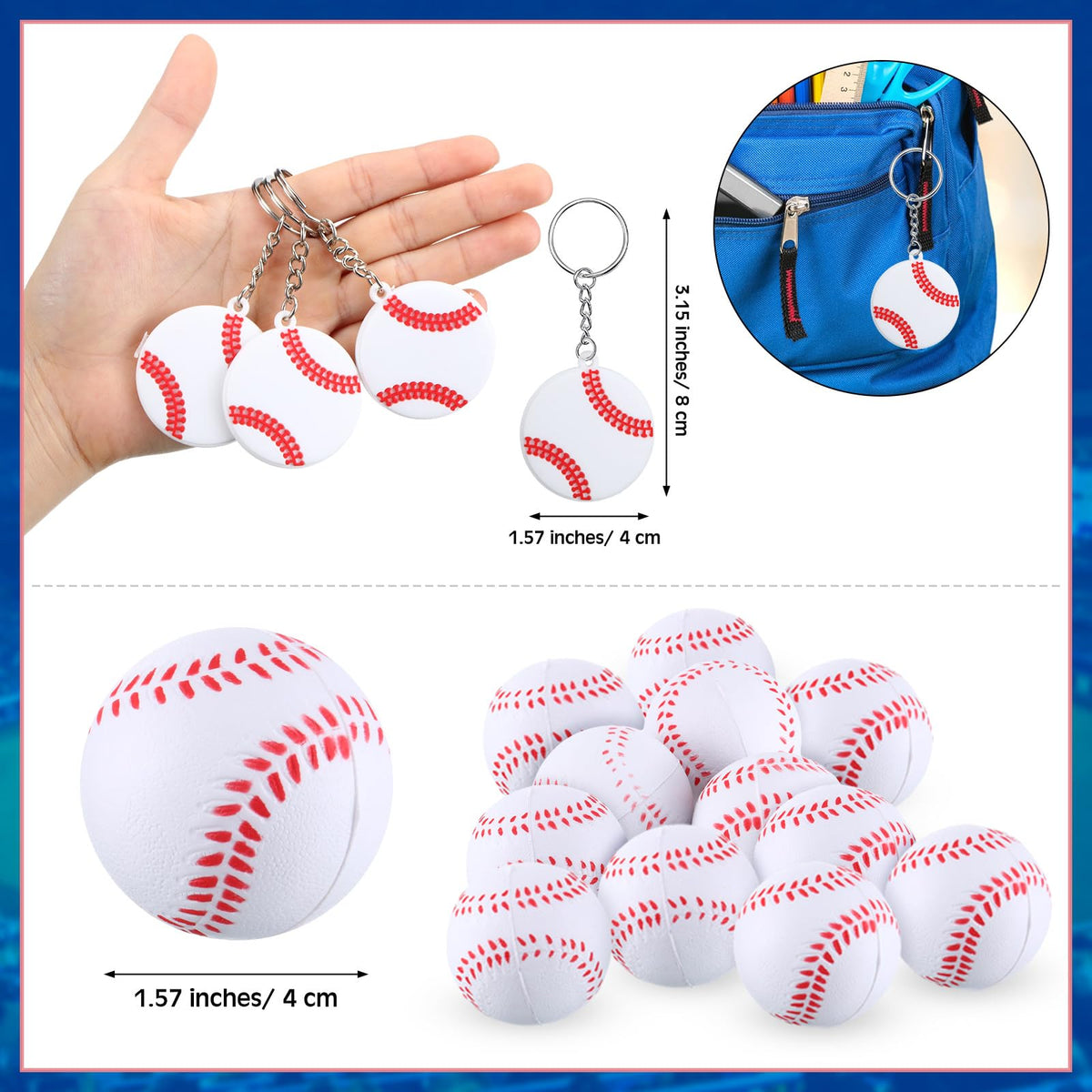 MiniInflat baseball stress balls offer satisfying grip during play and study breaks.