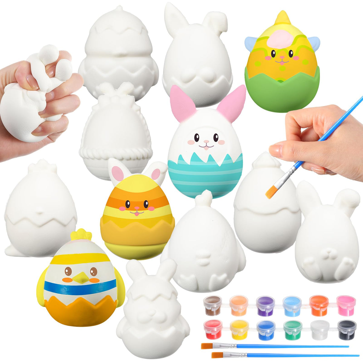 MiniInflat Easter eggs painting kit set ready for family craft time.