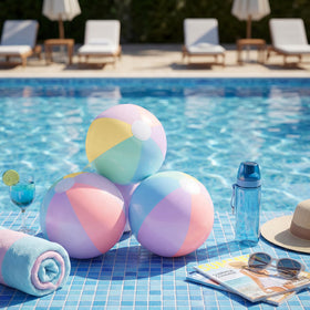MiniInflat giant pastel beach balls for beach games and parties.