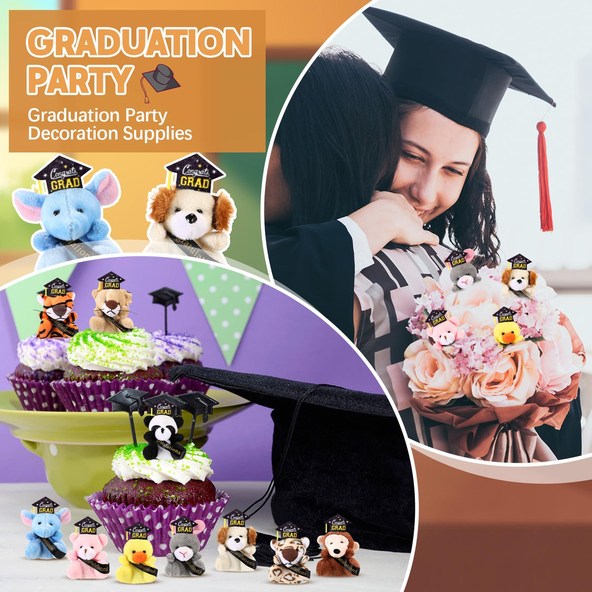 MiniInflat small graduation plush with ribbon, ideal for classroom rewards