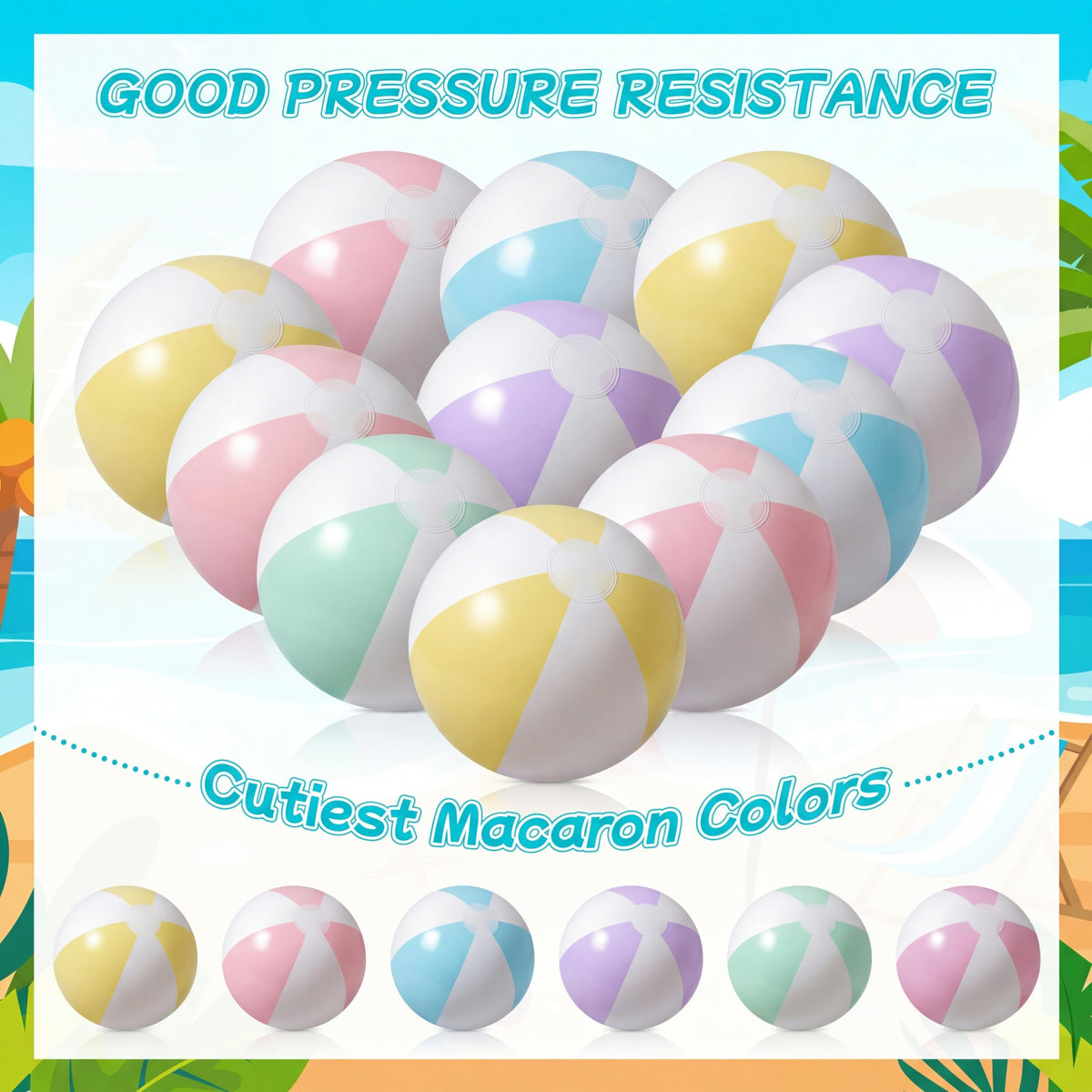 MiniInflat 16-inch inflated beach ball ready for pool games.