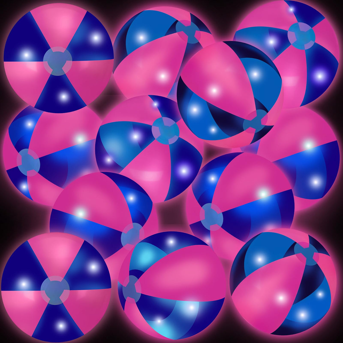 MiniInflat LED beach ball 16in glow for day and night parties.