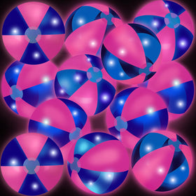 MiniInflat LED beach ball 16in glow for day and night parties.