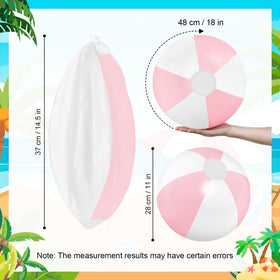 MiniInflat pastel pink beach ball adds vibrant decoration to water and sunlit shores.