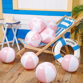 MiniInflat pastel beach ball made of PVC, built for outdoor use.
