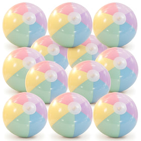 MiniInflat pastel beach ball in 8-inch size for easy pool play and family fun.