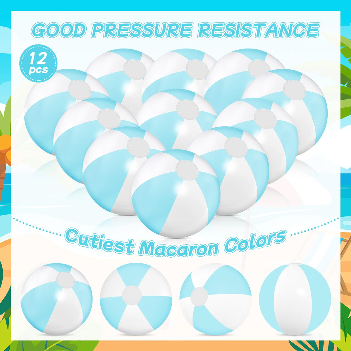 MiniInflat beach ball enhances poolside party decor and play space.