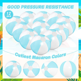 MiniInflat beach ball enhances poolside party decor and play space.