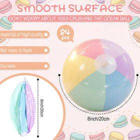 MiniInflat six-color macarons beach ball adds vibrant style to pool parties.
