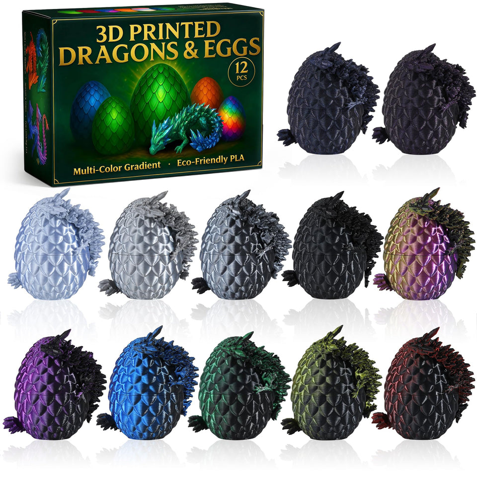 MiniMythos Toys dragon egg aurora dream blue: crystal dragon inside, premium desk decor and gift