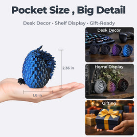 MiniMythos Toys dragon egg dual black blue gradient: modern desk accent and gift idea