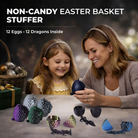 MiniMythos Toys dragon egg dual black silver gradient: intricate scales and color gradient for shelves