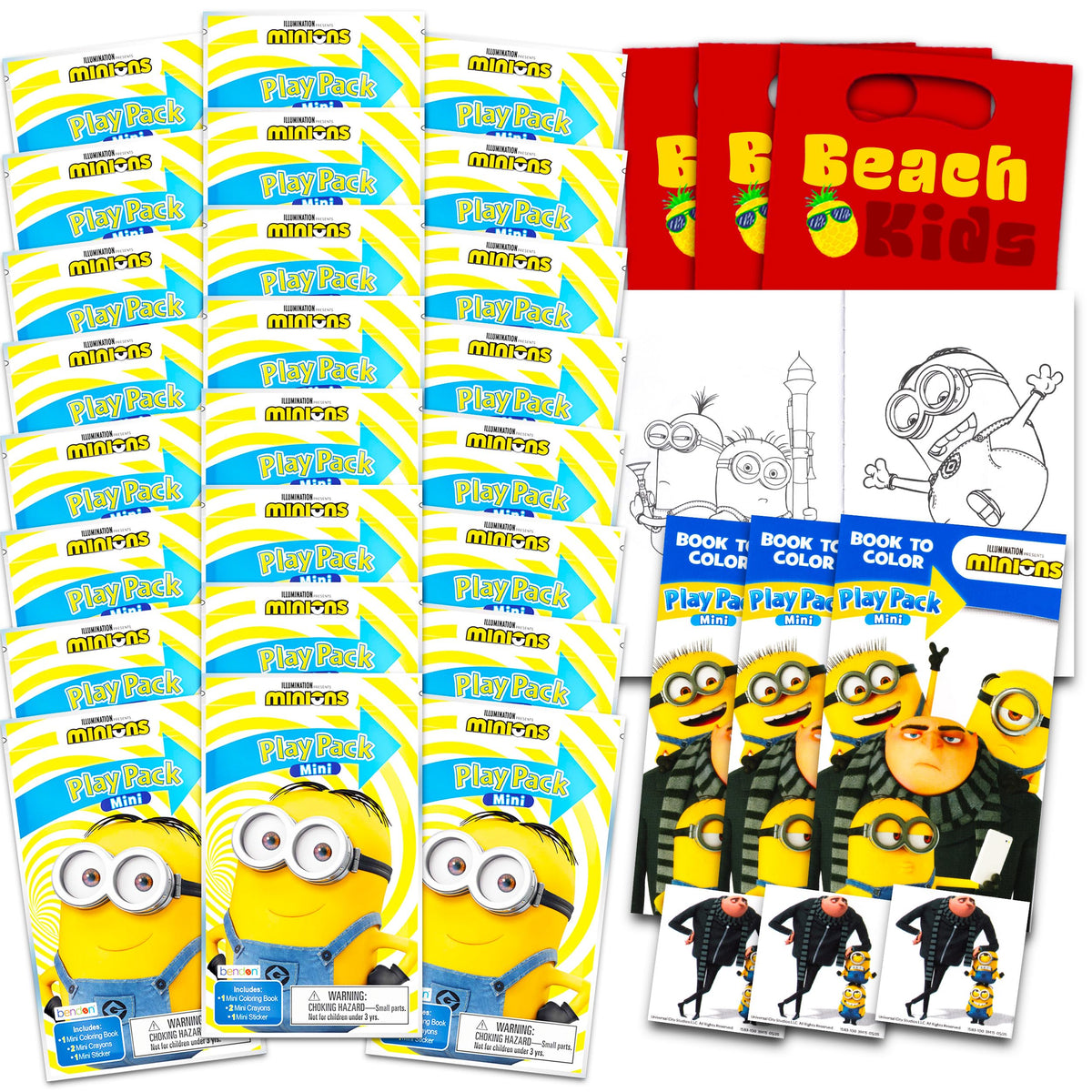 Minions Despicable Me mini party favors pack with coloring book and stickers for kids