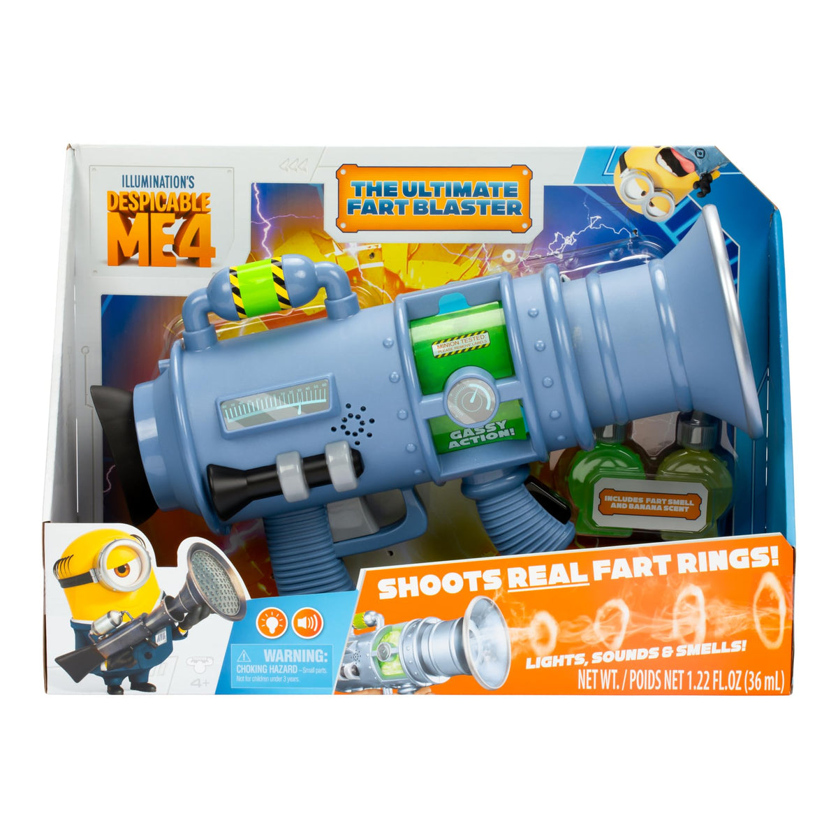 Minions Ultimate Fart Blaster fog rings shoot up to 6 feet for playful surprises