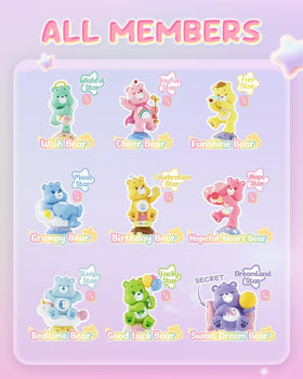 MINISO Care Bears Healing Planet Grumpy Bear star figure adds whimsy to your desk