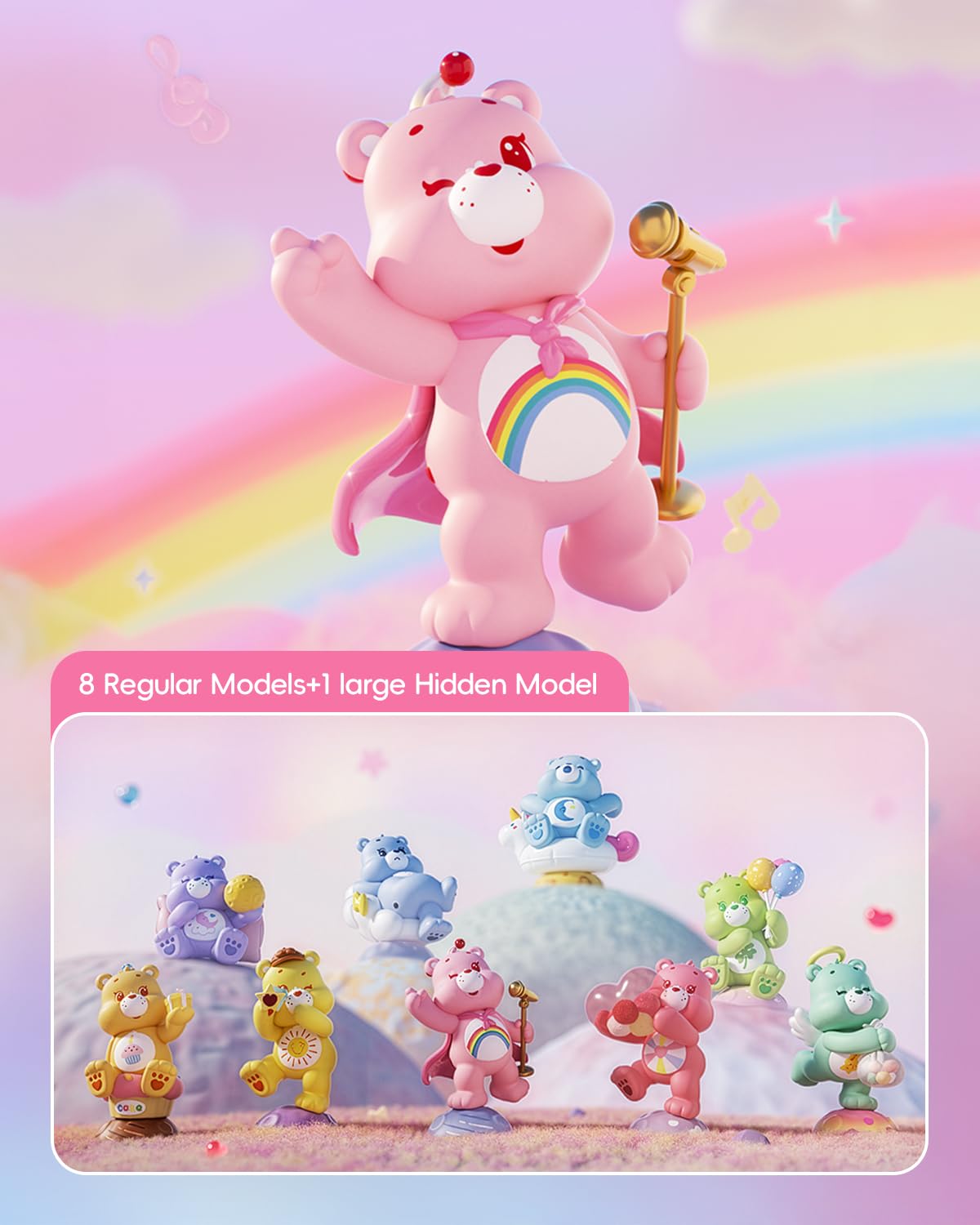 MINISO Care Bears Healing Planet Tenderheart Bear star figure pairs with toys for warmth