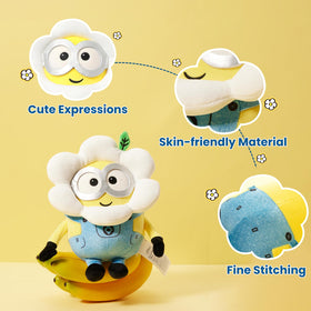MINISO Daisy Minions plush back view, soft texture for hugs during quiet moments.