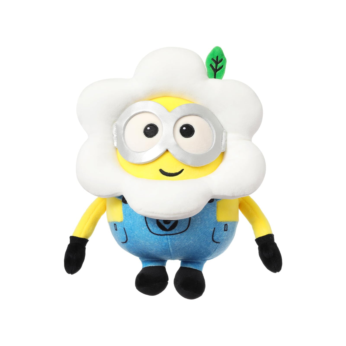 MINISO Daisy Minions plush face view, a soft cuddle buddy for bedtime and play.