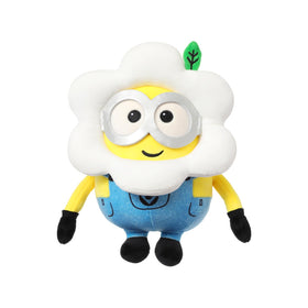 MINISO Daisy Minions plush face view, a soft cuddle buddy for bedtime and play.