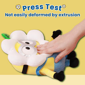 MINISO Daisy Minions plush front view, ideal as a decorative pillow and friend.
