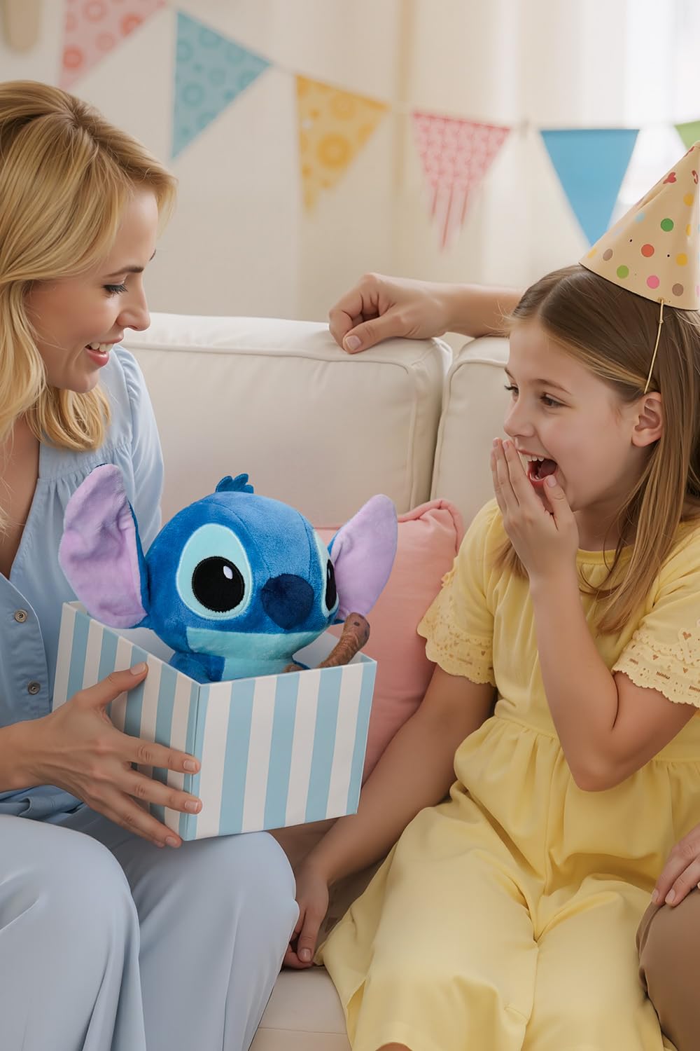 MINISO Lilo & Stitch 12-inch plush ideal for bedtime hugs and shelf decor.