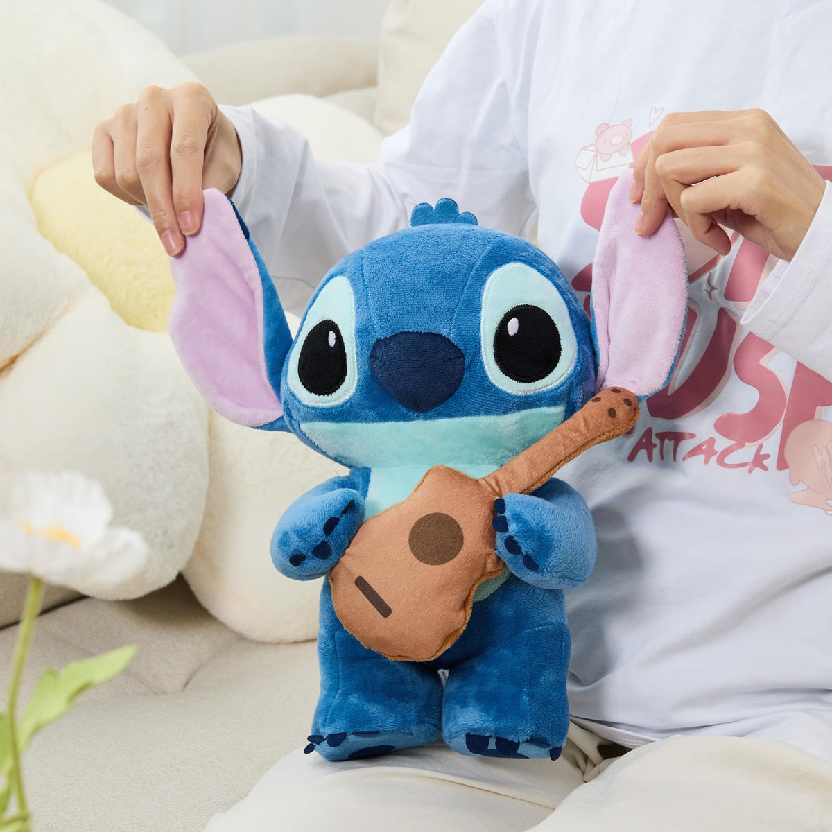 MINISO Disney Stitch 12-inch plush in vibrant colors for eye-catching display.
