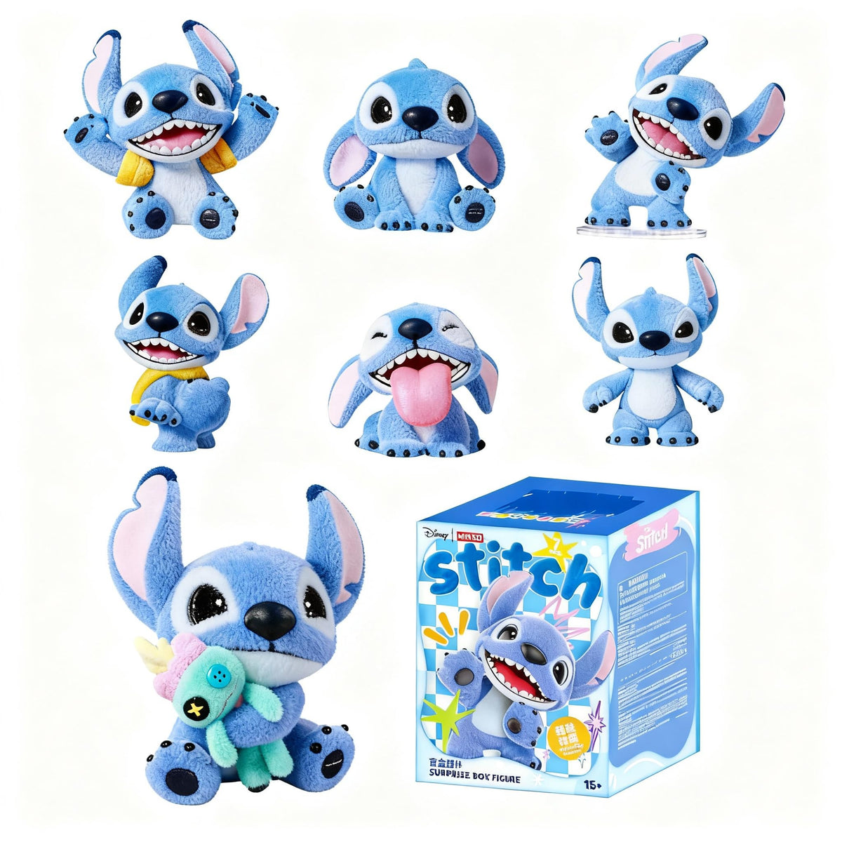 MINISO Disney Lilo & Stitch flocked blind box figure for display and collection.