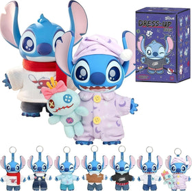 MINISO Stitch dress-up pajama figure, a cozy display piece for desks and shelves