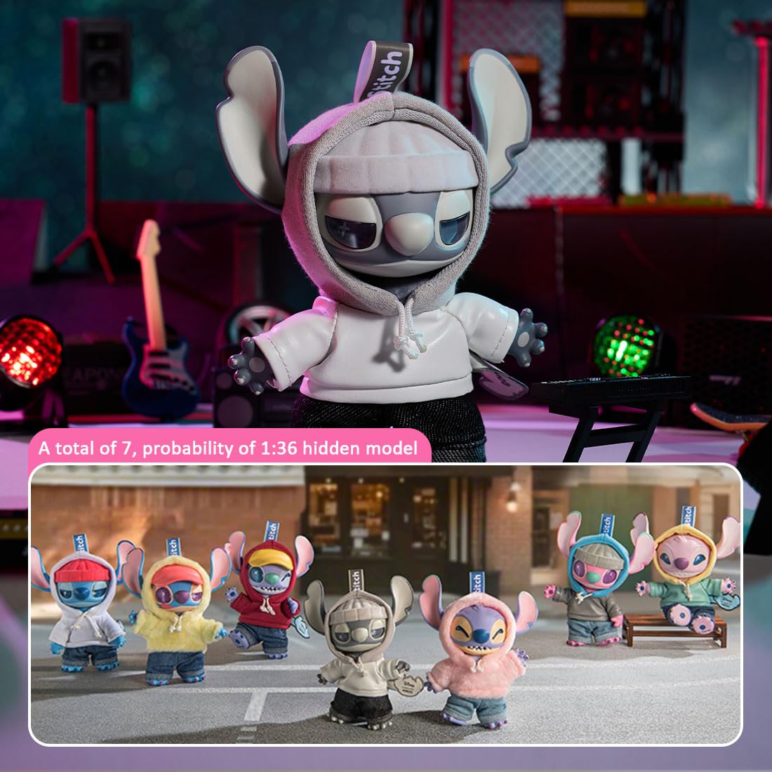 MINISO Disney Stitch GenZ display-ready figure perfect for shelf decor.