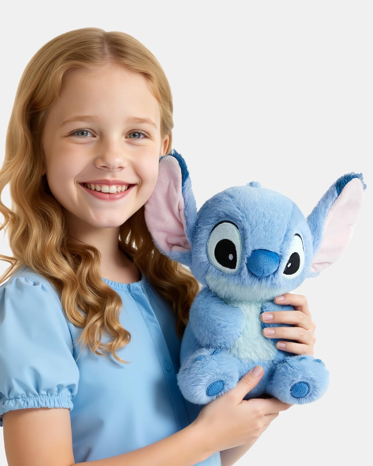 MINISO Disney Stitch plush on shelf-ready display for fans.