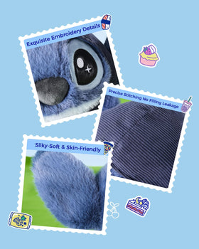 MINISO Disney Stitch plush embroidery detail highlights hand-stitched features.