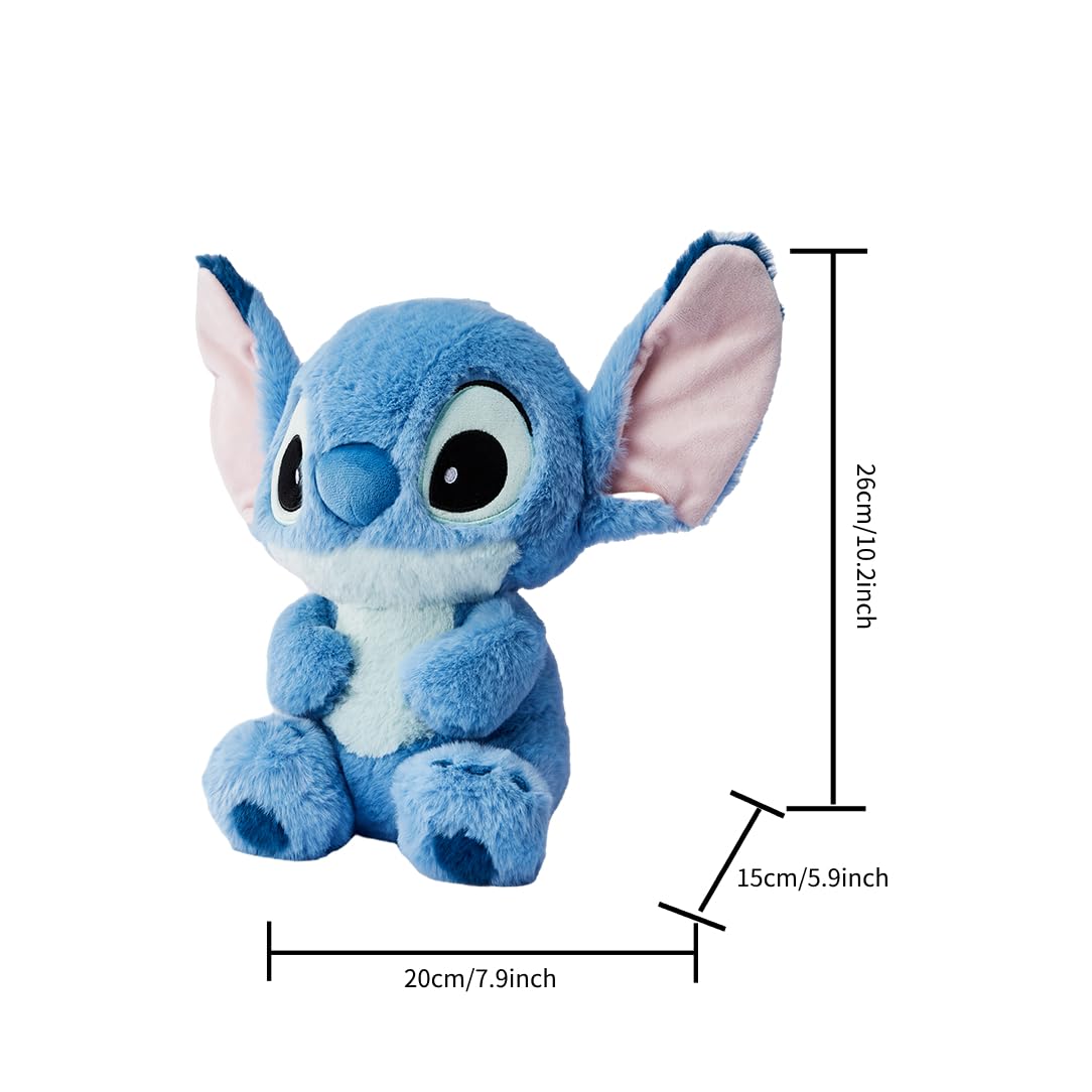 MINISO Stitch 10-inch plush easy to carry in backpack or bag.