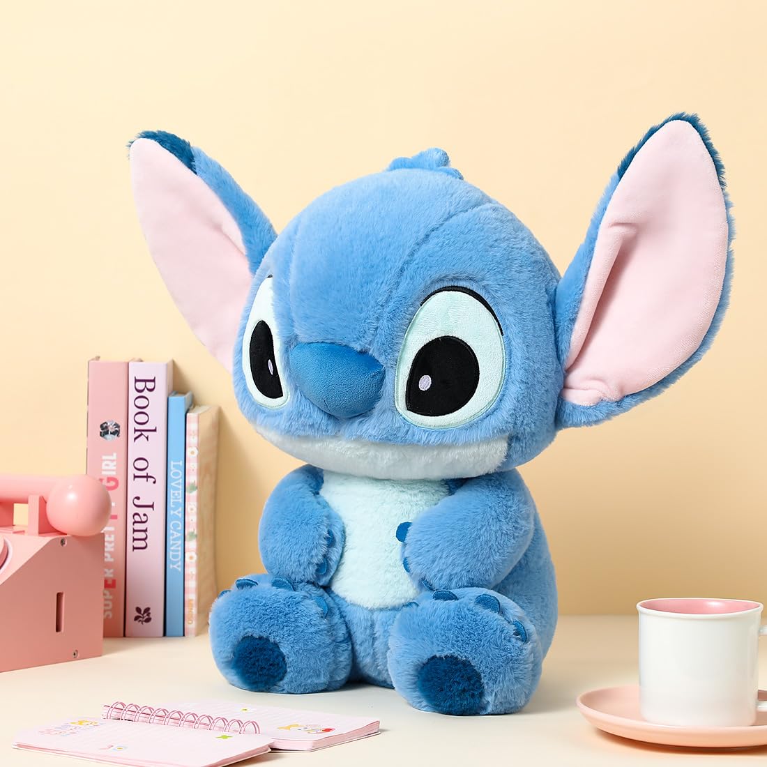 MINISO Stitch plush showcases detailed stitching and expressive features.