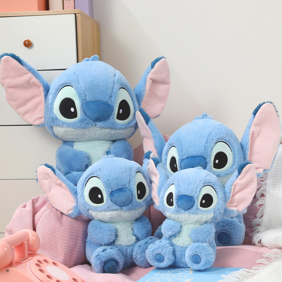 MINISO Stitch plush vacuum-packed note with fluff restoration tips.