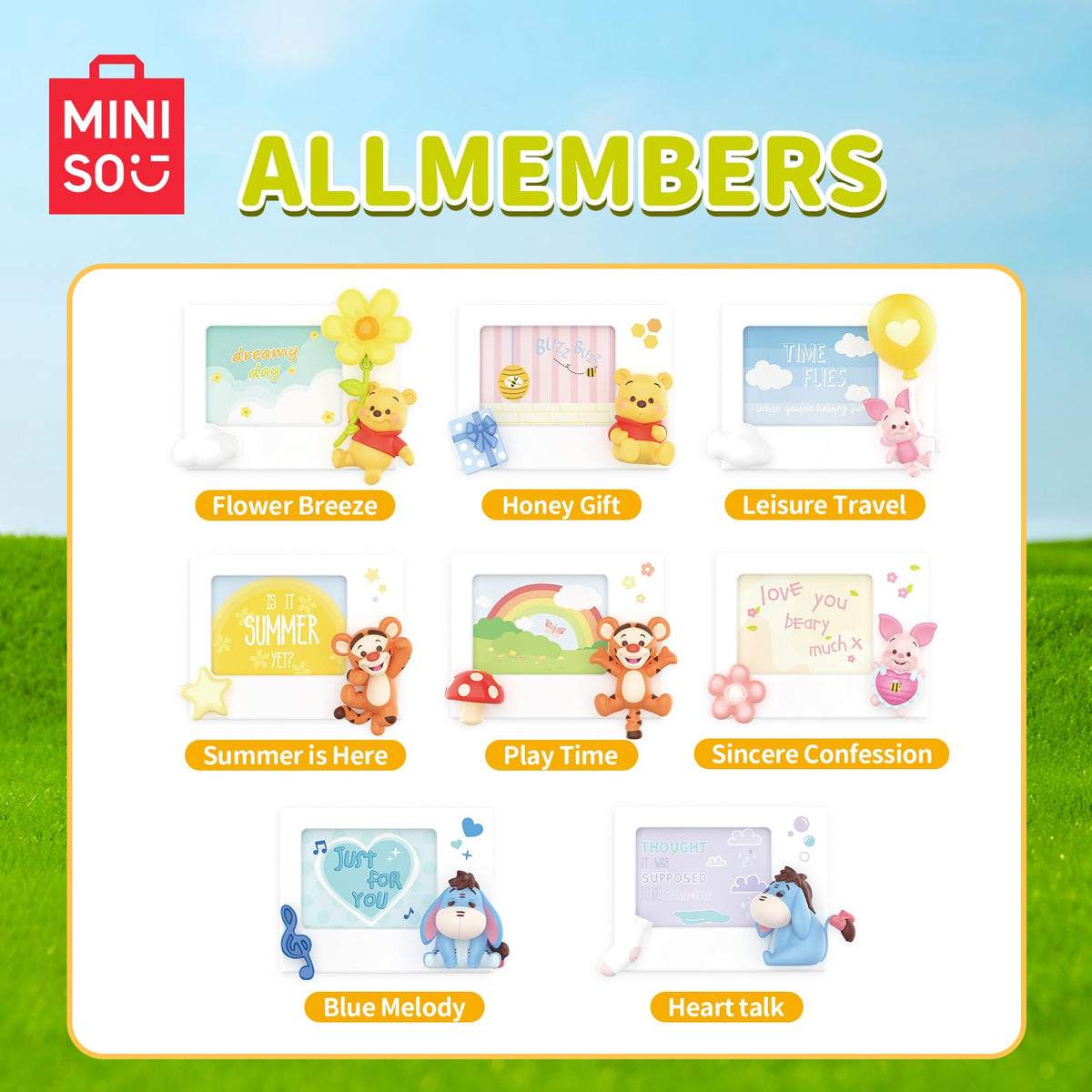MINISO 'Sincere Confession' frame adds a playful personal display.