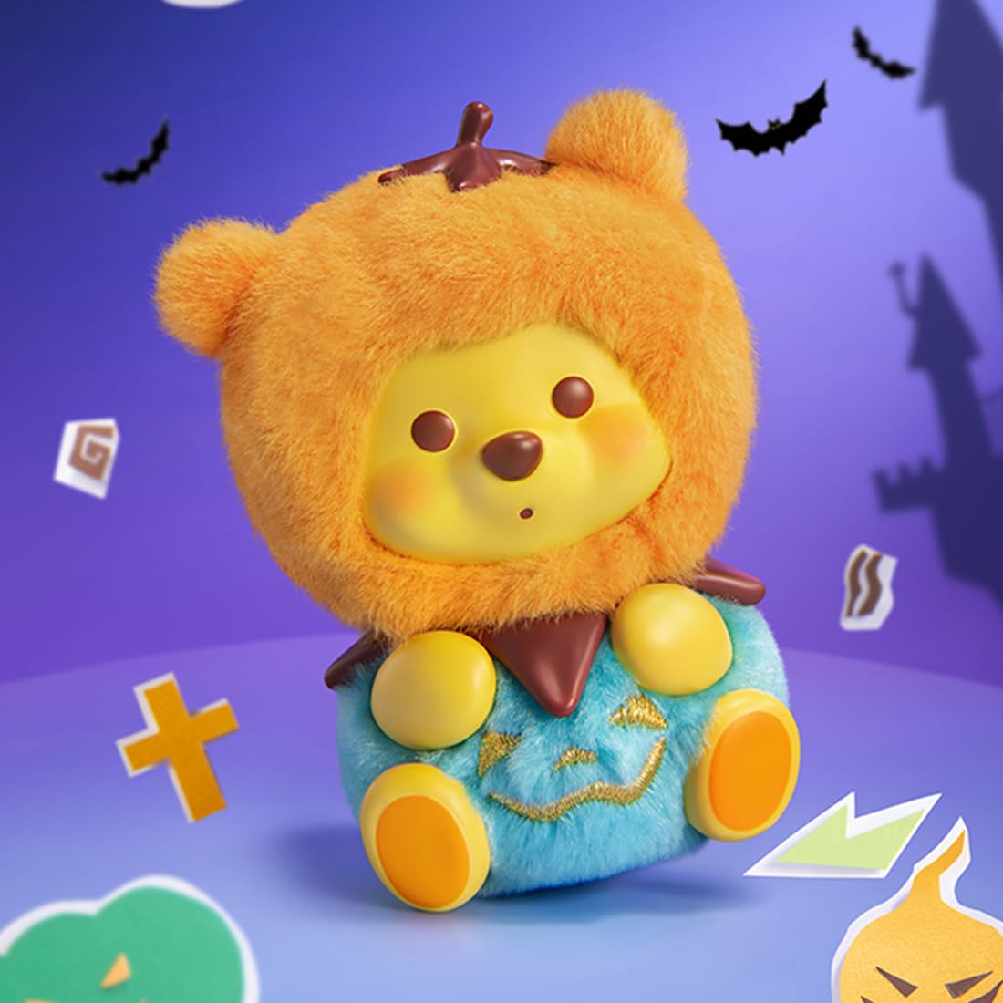 MINISO Pooh pumpkin night figure offers cozy seasonal display and nostalgic charm.