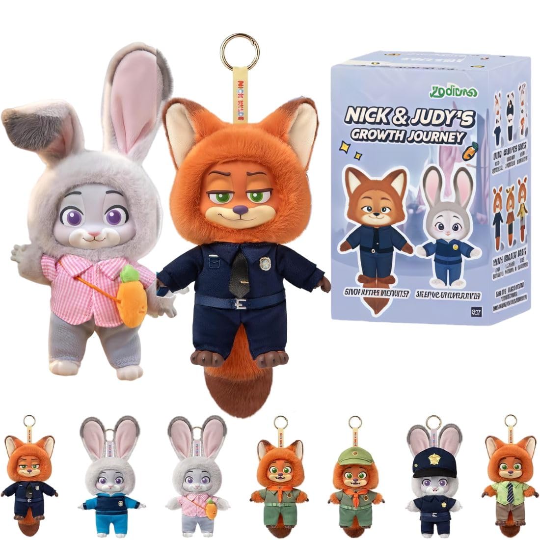 MINISO Disney Zootopia Nick and Judy Growth Journey box figure, ideal as a collectible gift.
