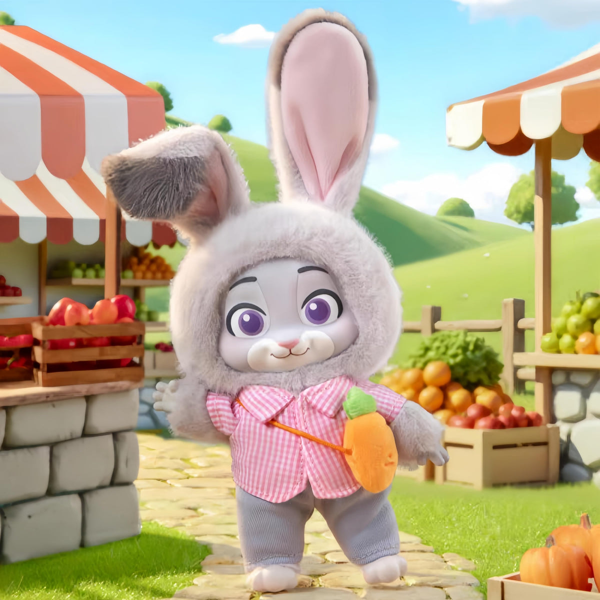 MINISO Nick and Judy hanging ornament, soft plush for room decor.
